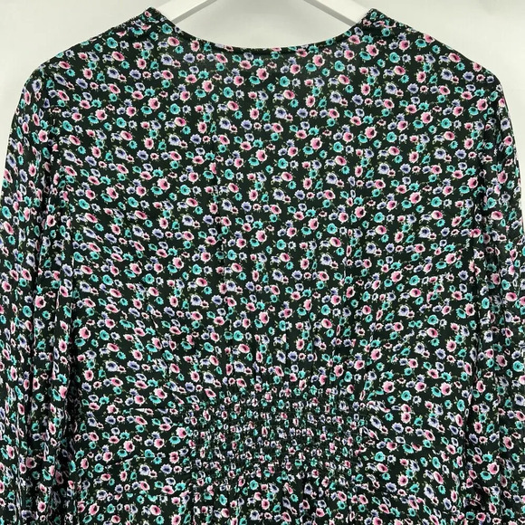 Jason Wu Multi Floral Print Long Sleeve Mini Length Dress Smocked Belted Size 2 - Picture 7 of 10